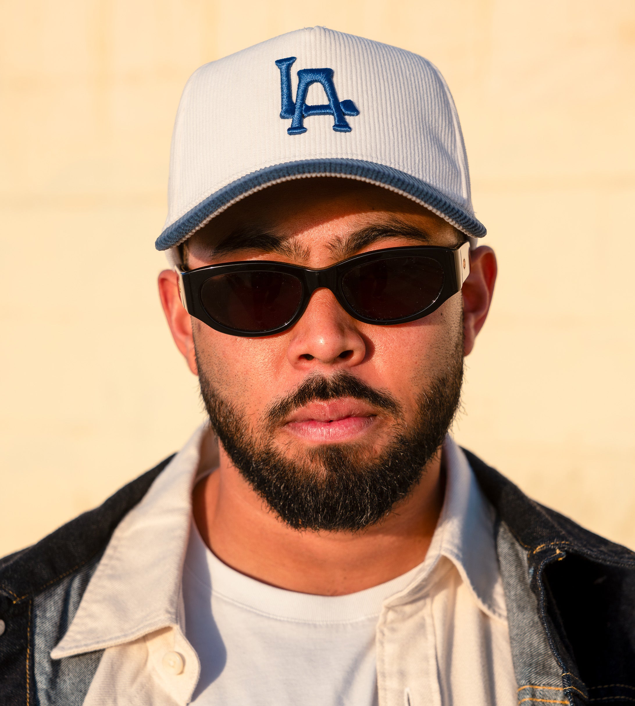 Blue 2 Tone Corduroy LA Hat