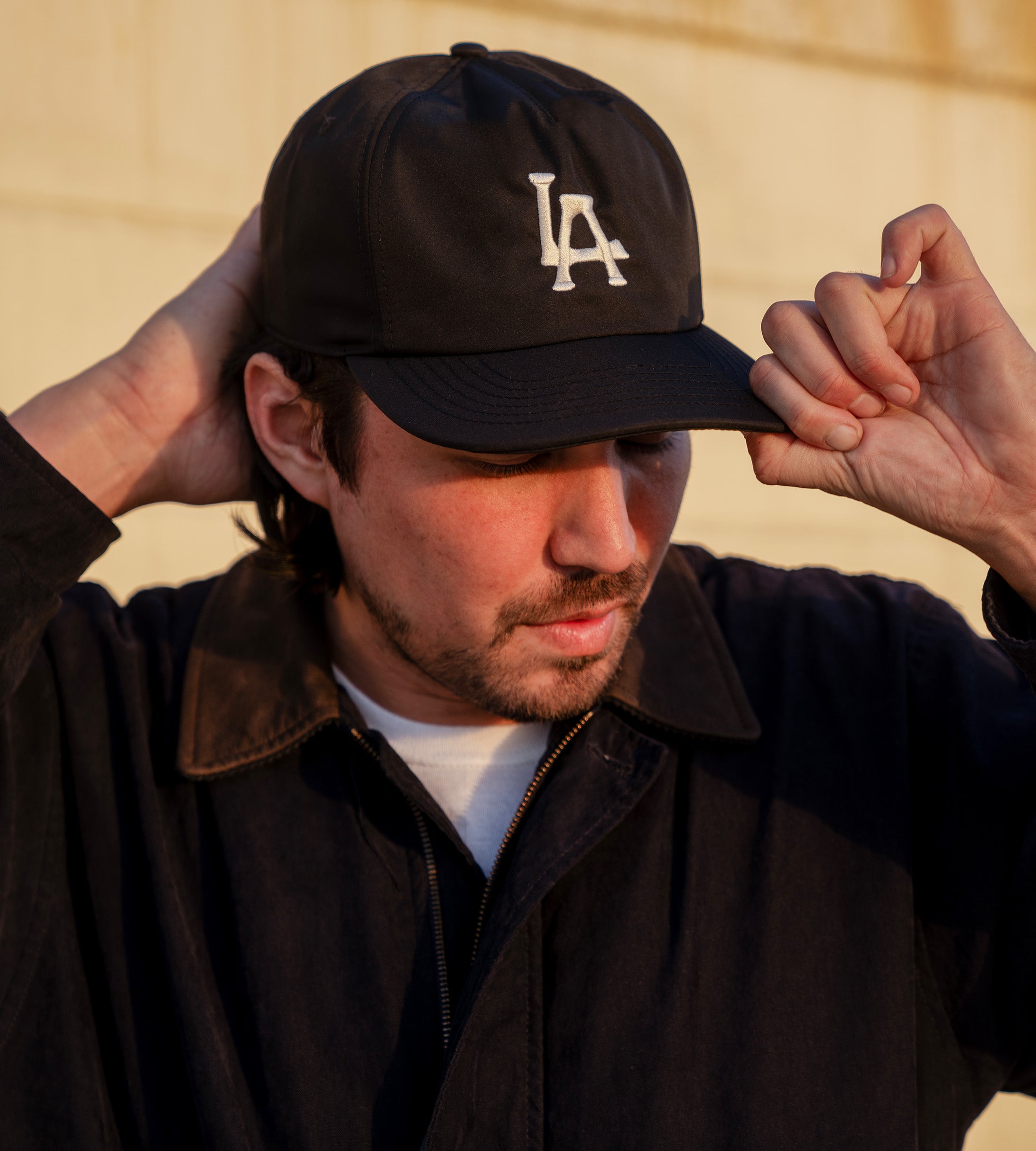 Black LA 5 Panel Surf Hat